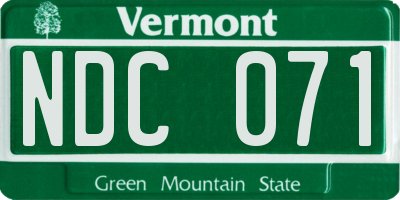 VT license plate NDC071