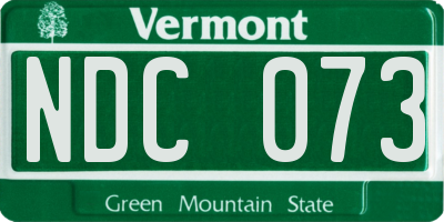 VT license plate NDC073