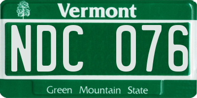 VT license plate NDC076