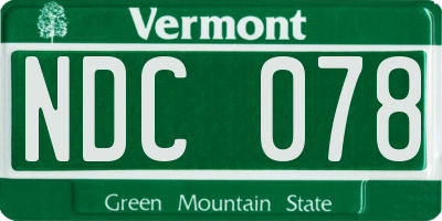 VT license plate NDC078
