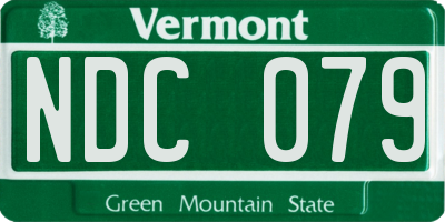 VT license plate NDC079