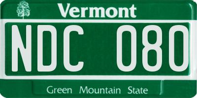 VT license plate NDC080