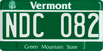 VT license plate NDC082