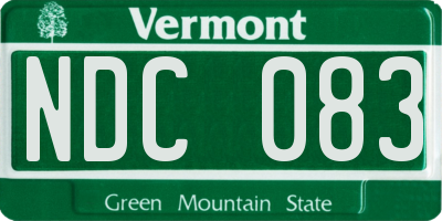 VT license plate NDC083