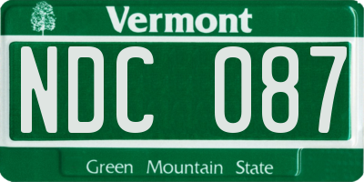 VT license plate NDC087
