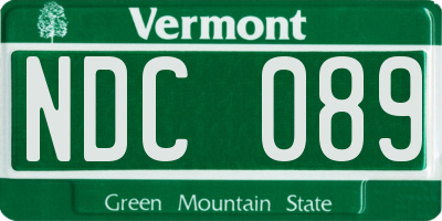 VT license plate NDC089