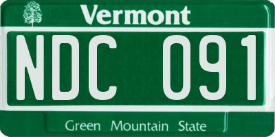 VT license plate NDC091