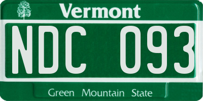 VT license plate NDC093