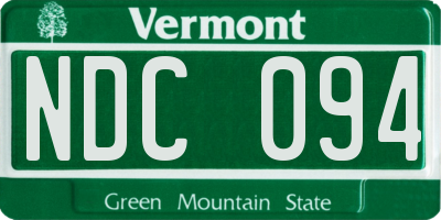 VT license plate NDC094