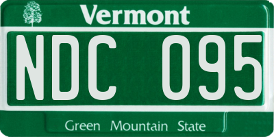 VT license plate NDC095