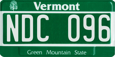 VT license plate NDC096