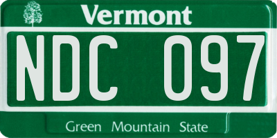 VT license plate NDC097