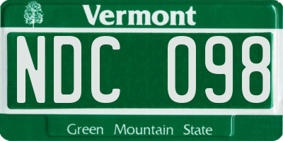 VT license plate NDC098