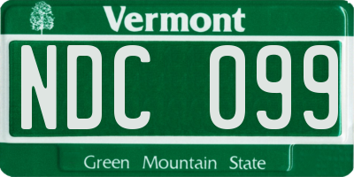 VT license plate NDC099