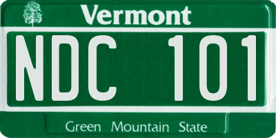 VT license plate NDC101