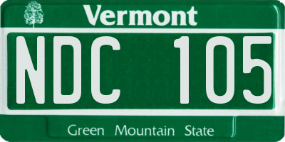 VT license plate NDC105