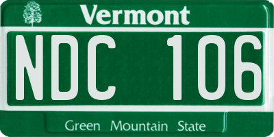 VT license plate NDC106