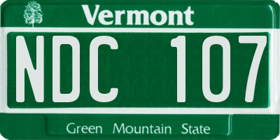 VT license plate NDC107