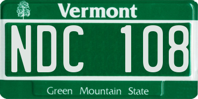 VT license plate NDC108