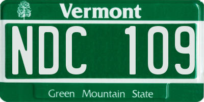 VT license plate NDC109