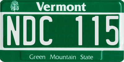 VT license plate NDC115