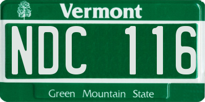 VT license plate NDC116