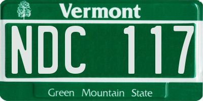 VT license plate NDC117