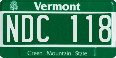 VT license plate NDC118
