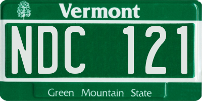 VT license plate NDC121