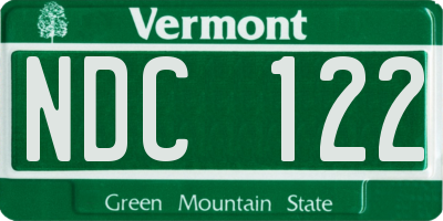 VT license plate NDC122