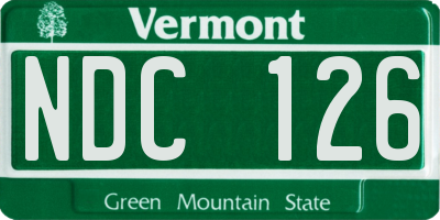 VT license plate NDC126