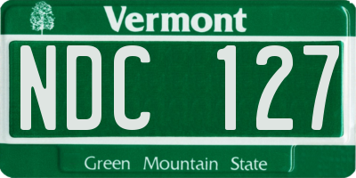 VT license plate NDC127
