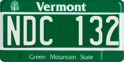 VT license plate NDC132