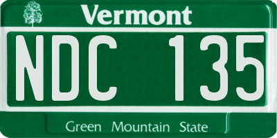 VT license plate NDC135