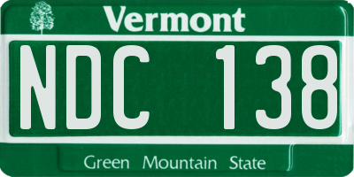 VT license plate NDC138