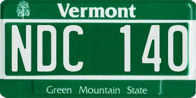 VT license plate NDC140
