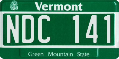 VT license plate NDC141