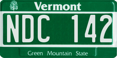 VT license plate NDC142