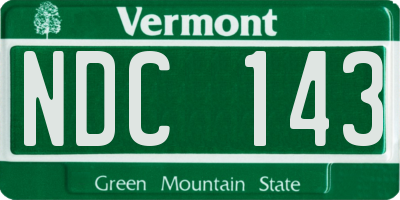 VT license plate NDC143