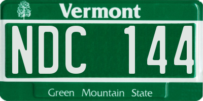 VT license plate NDC144