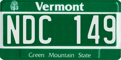 VT license plate NDC149