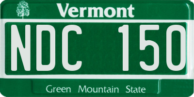 VT license plate NDC150