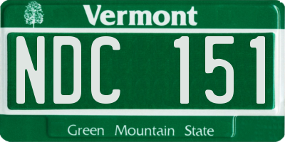 VT license plate NDC151