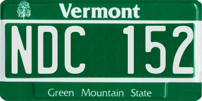 VT license plate NDC152