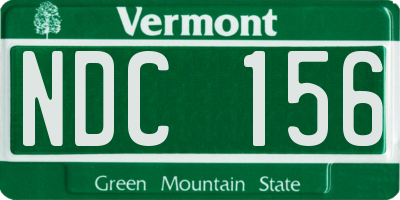 VT license plate NDC156