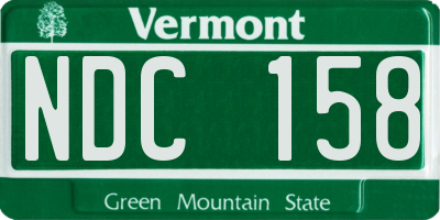 VT license plate NDC158
