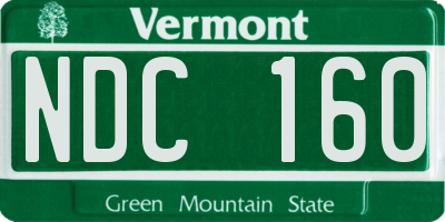 VT license plate NDC160