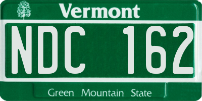 VT license plate NDC162