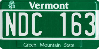 VT license plate NDC163