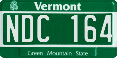 VT license plate NDC164